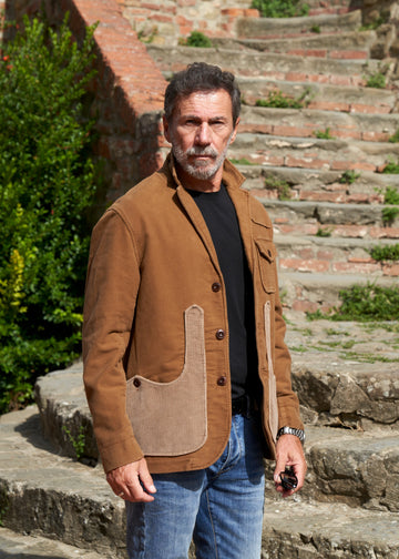 Iconic jacket in moleskin cotton